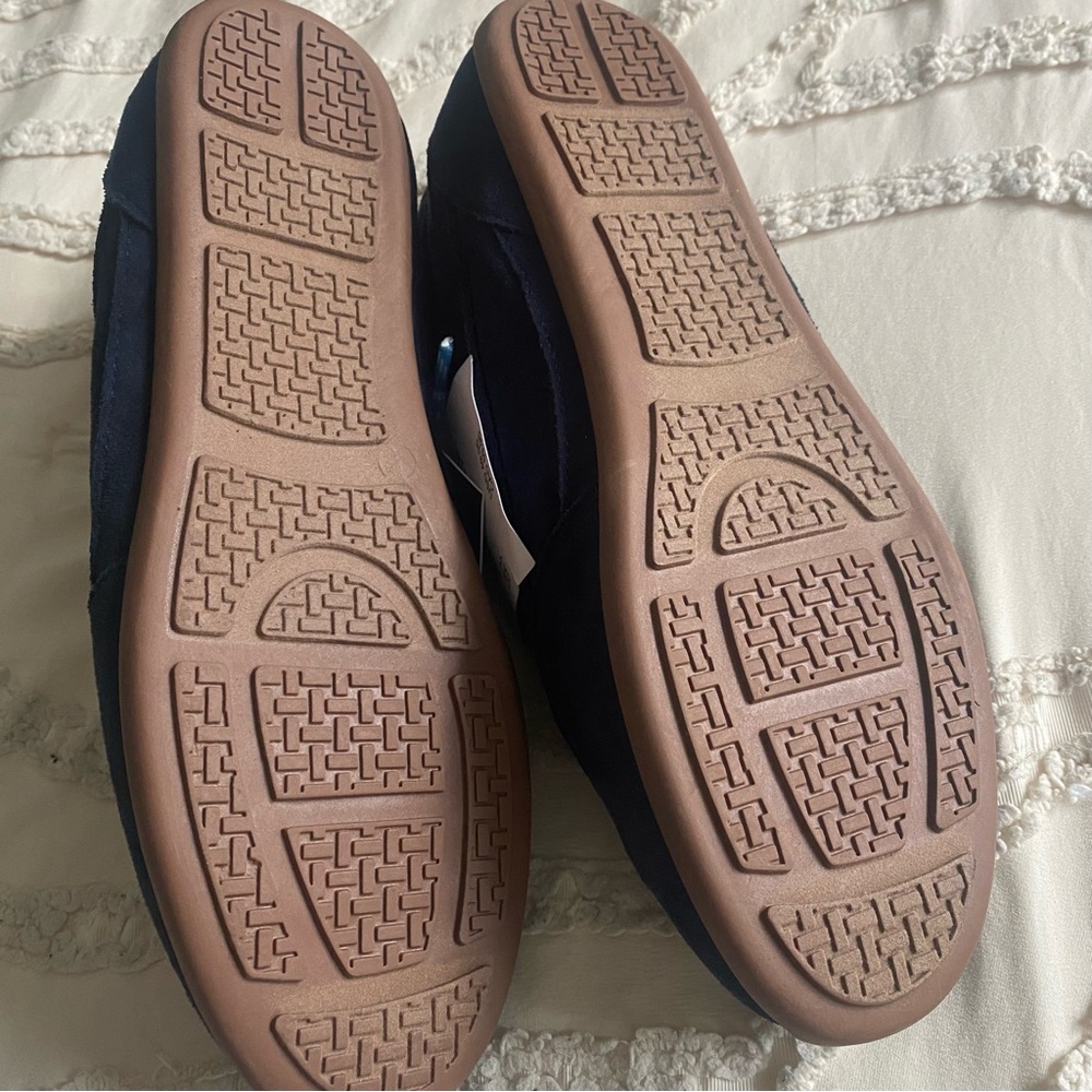 American Eagle Outfitters Navy Suede Sneaker with Aqua Laces - Picture 7 of 8